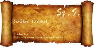 Szőke Izrael névjegykártya